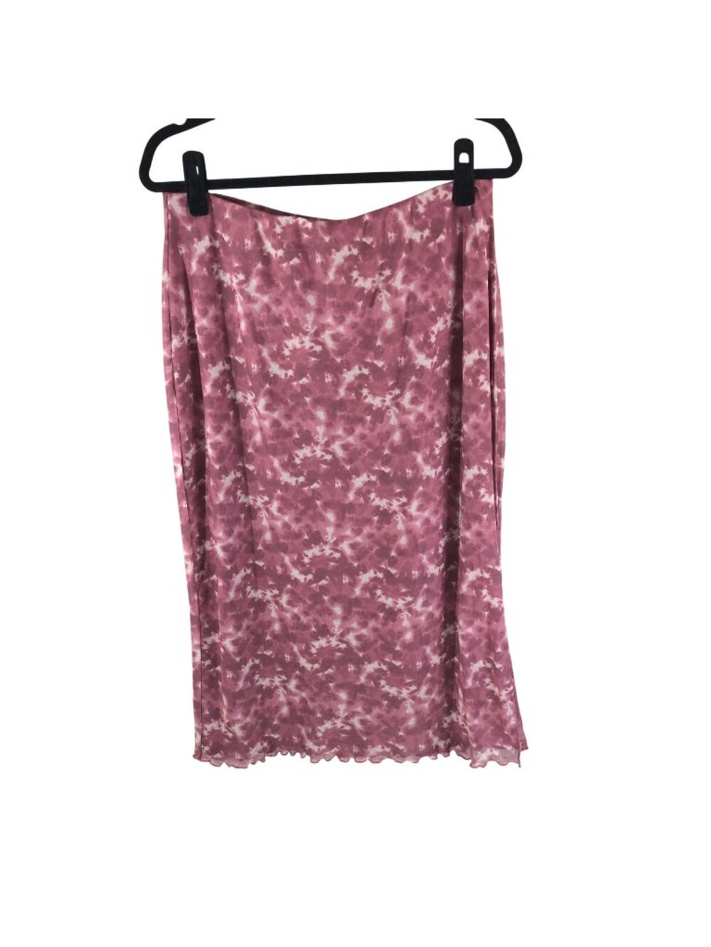Urban Social Midi Skirt Pull On Mesh Lettuce Hem Purple L